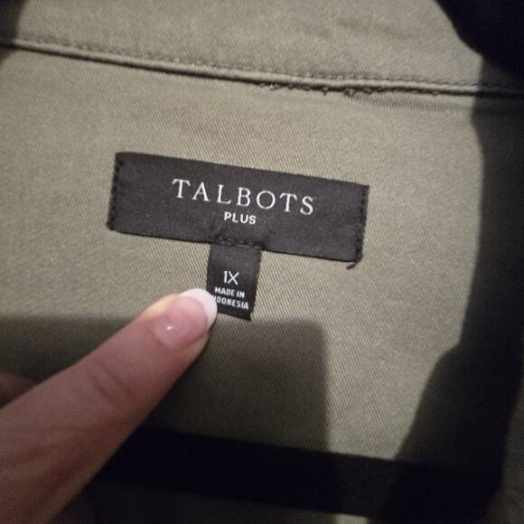 Talbots Military Utility Field Jacket Womens Plus 1X Green Coat 90s Y2K Gorpcore - Picture 8 of 13